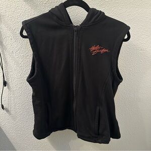 Women’s Harley-Davidson Hooded Black Vest Size L